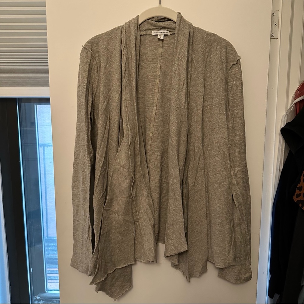 James Perse Gray Cotton Cardigan